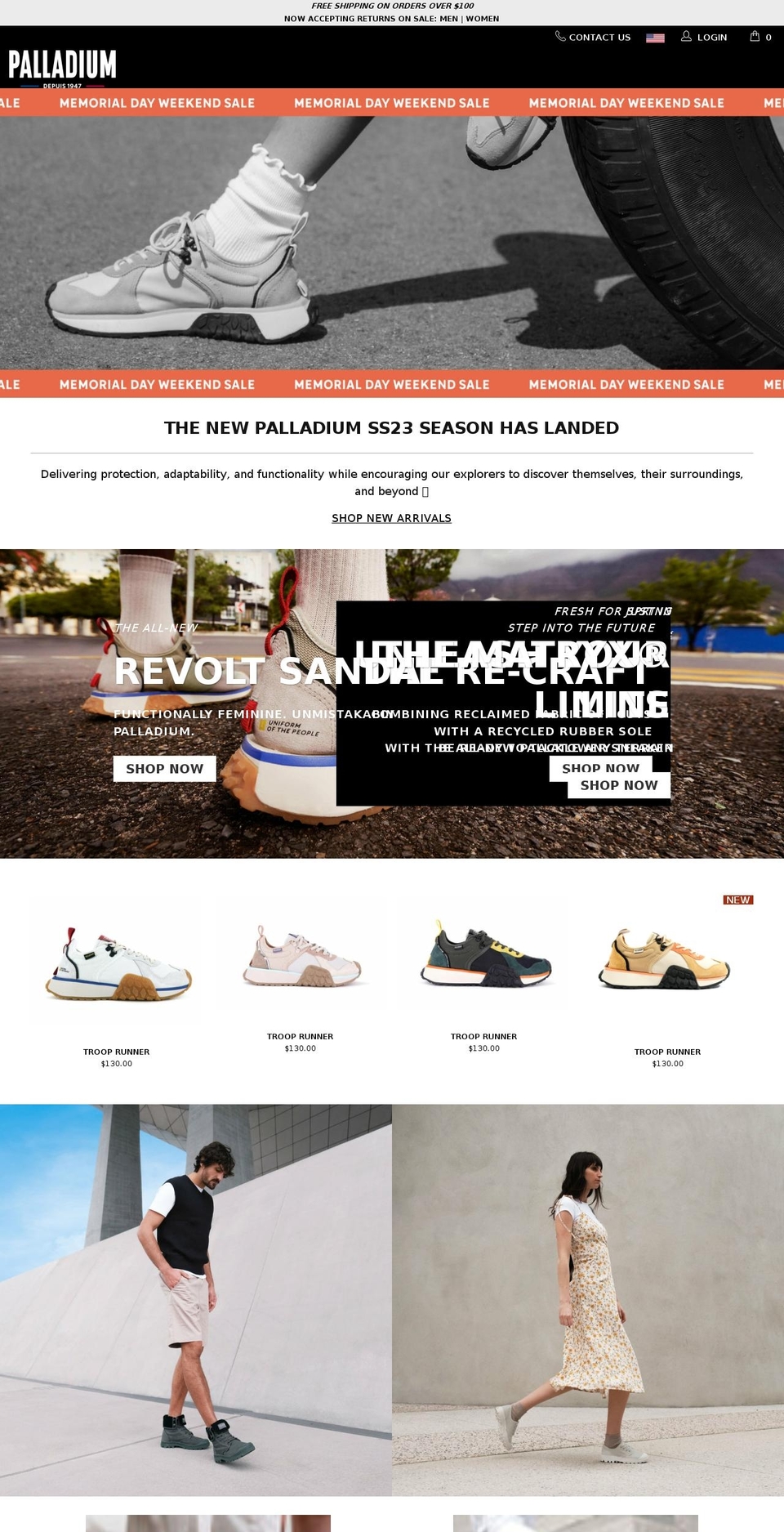 palladiumboots.be shopify website screenshot