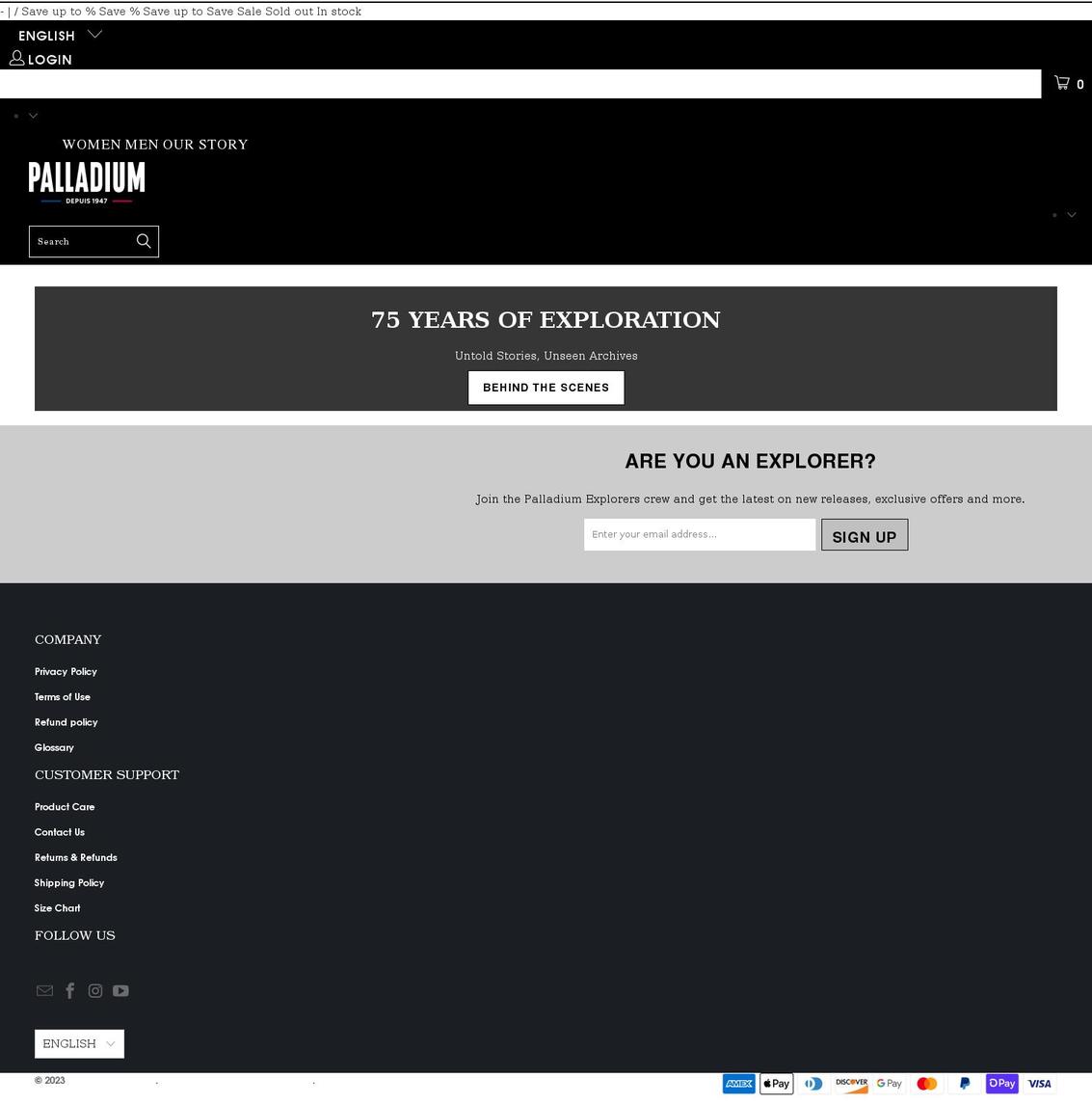 palladiumboots.ca shopify website screenshot