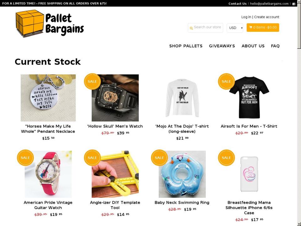 shopbooster173-29041720 Shopify theme site example palletbargains.com