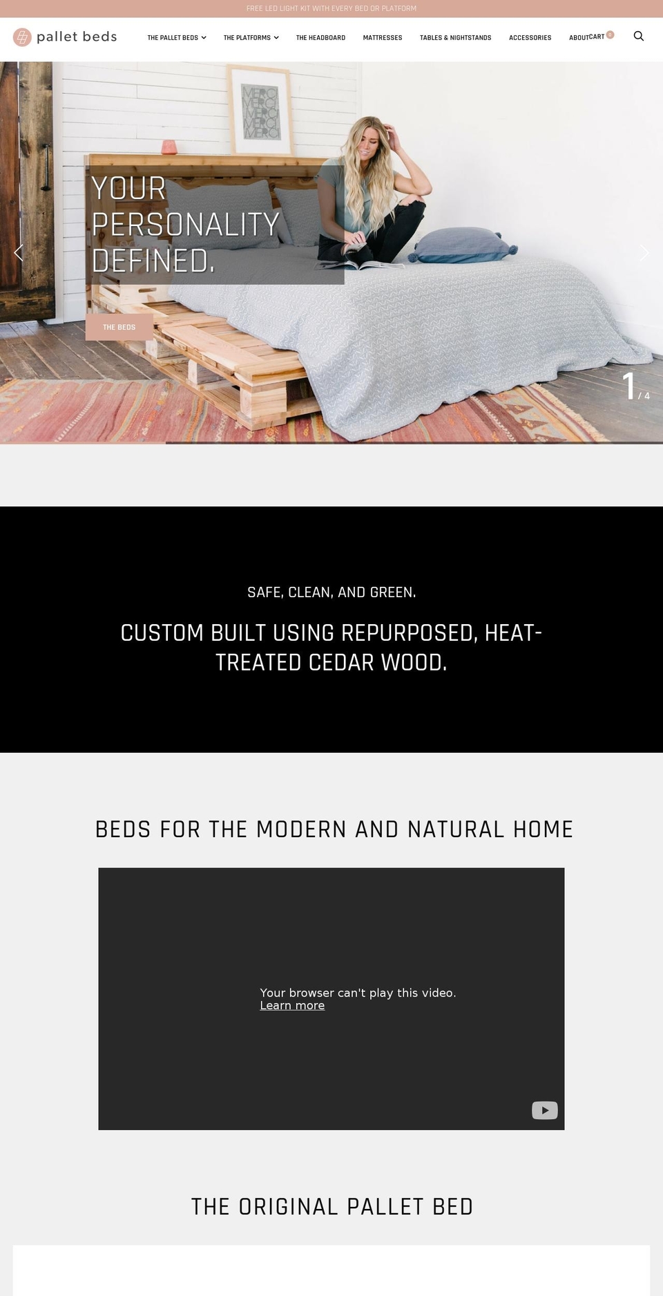 palletbeds.com shopify website screenshot