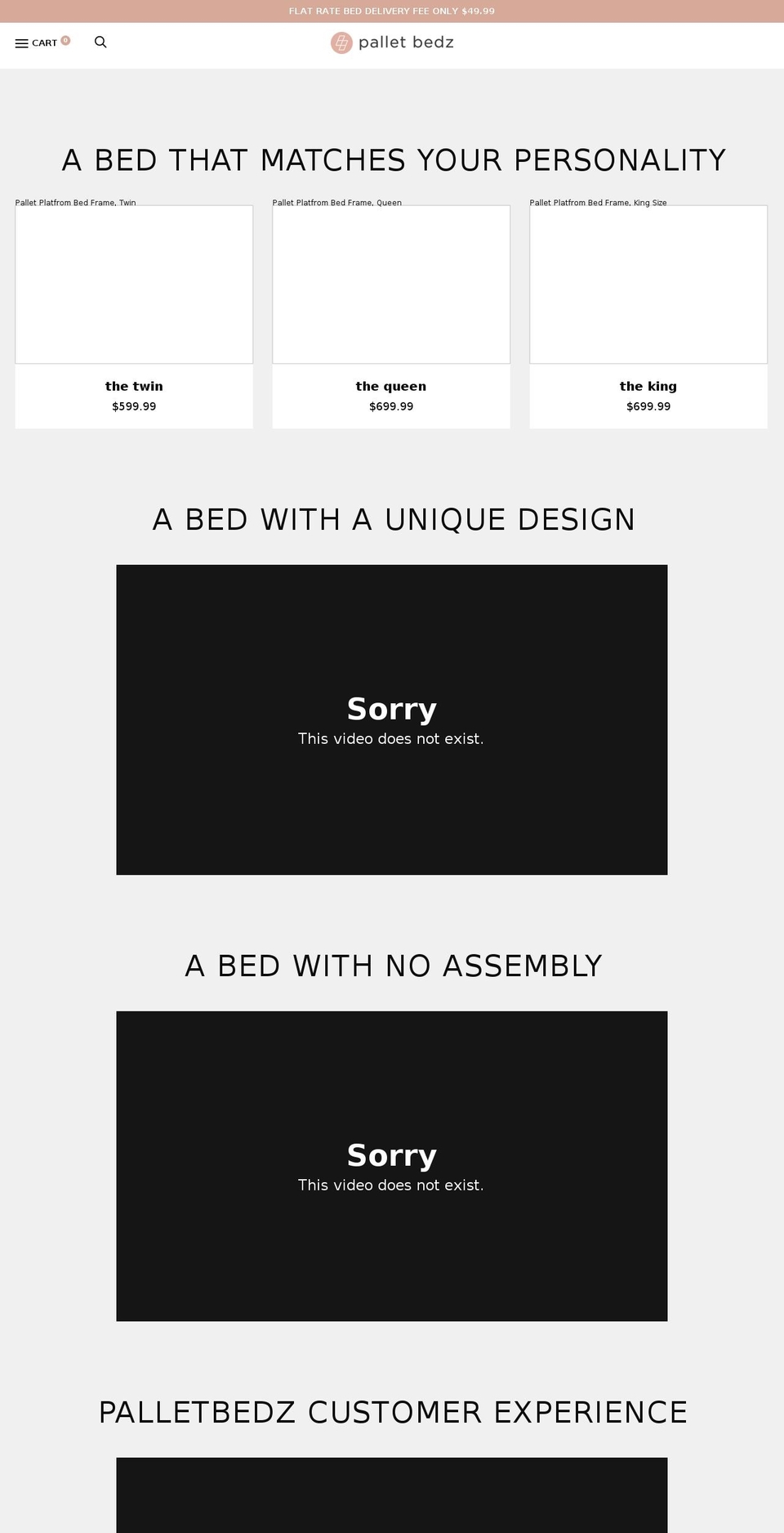 palletbedz.com shopify website screenshot