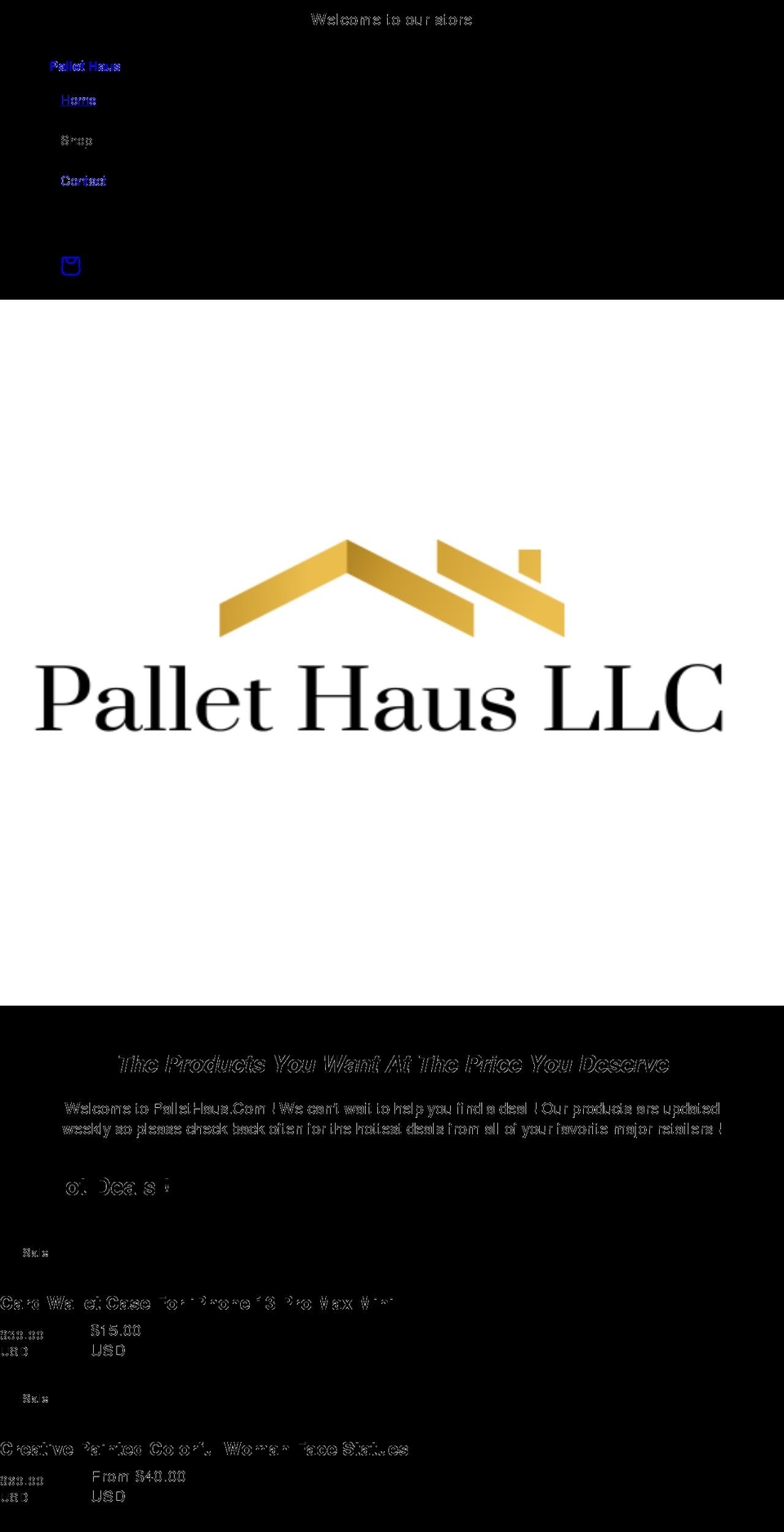 pallethaus.com shopify website screenshot