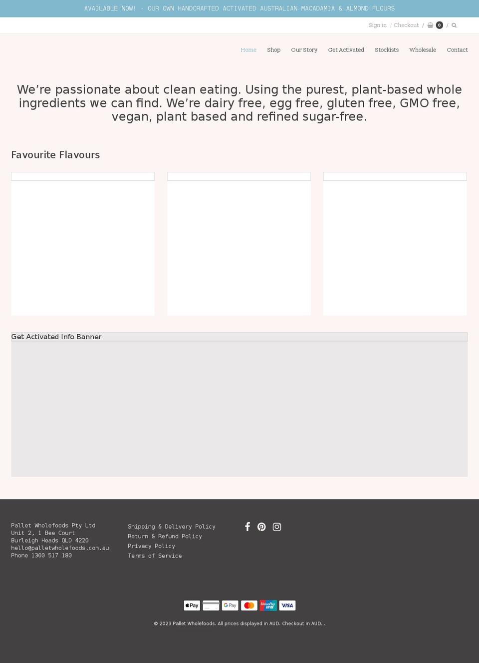 palletwholefoods.com.au shopify website screenshot
