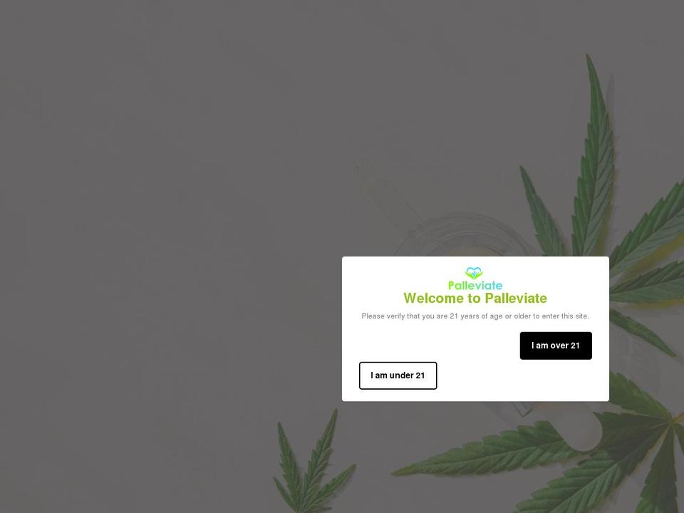 palleviate.com shopify website screenshot