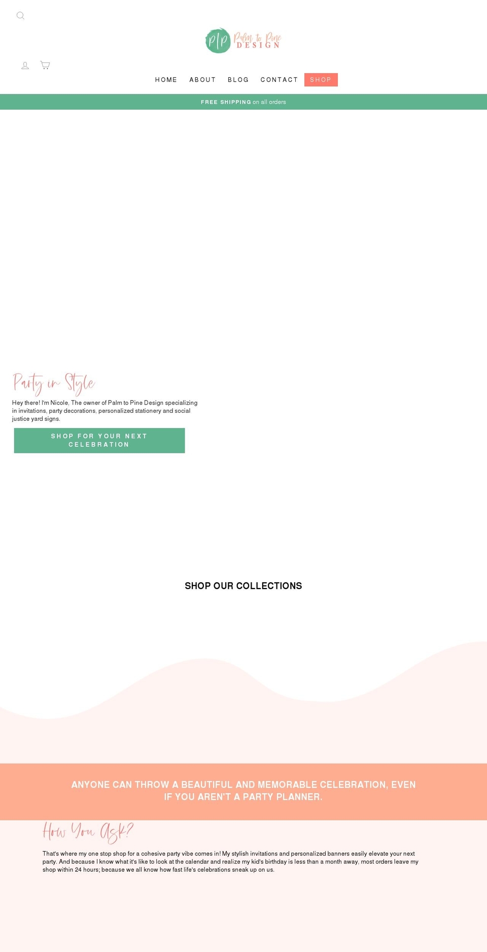 palm-to-pine-design.myshopify.com shopify website screenshot