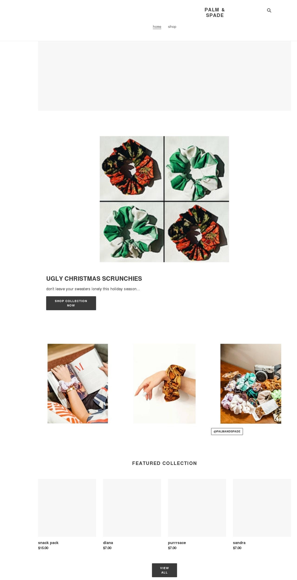 palmandspade.com shopify website screenshot