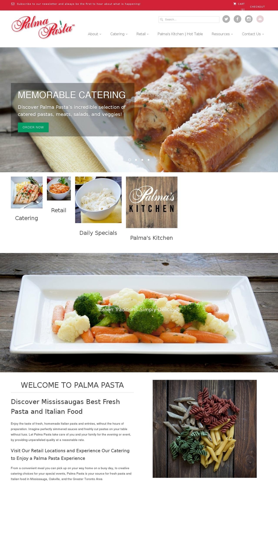 palmapasta.com shopify website screenshot