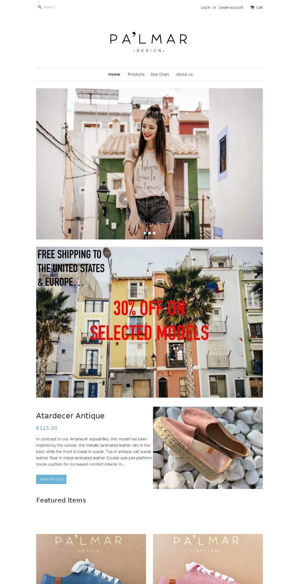palmardesign.com — Shopify storefront screenshot