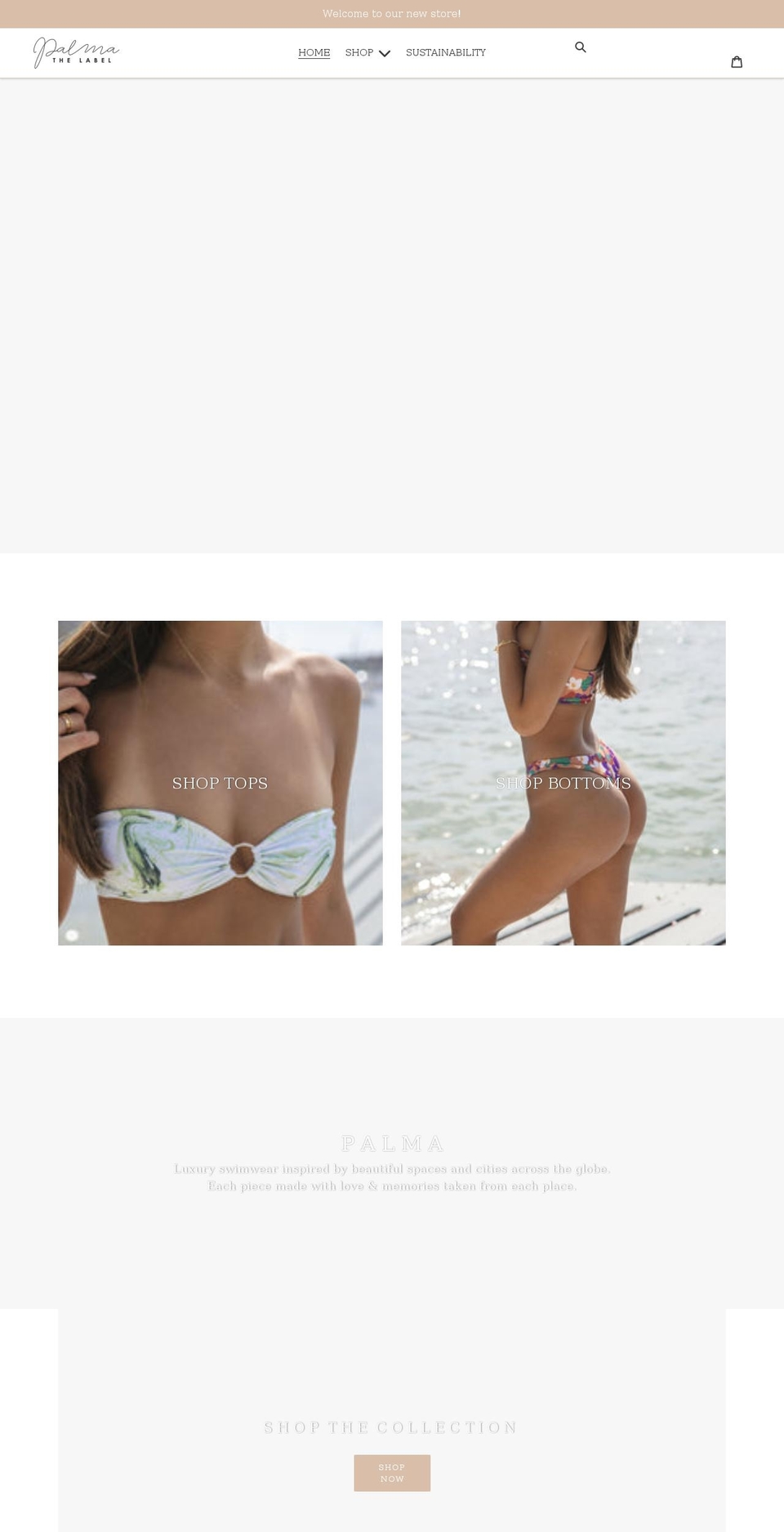 palmathelabel.com.au shopify website screenshot