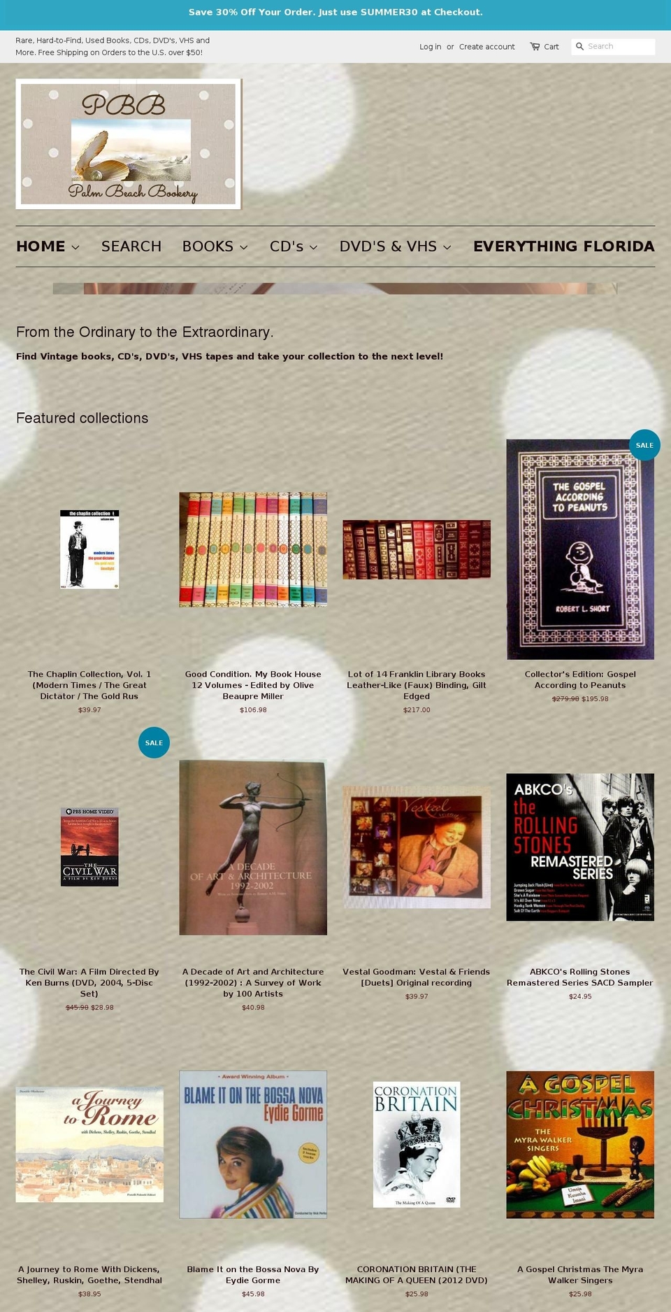 palmbeachbookery.com shopify website screenshot