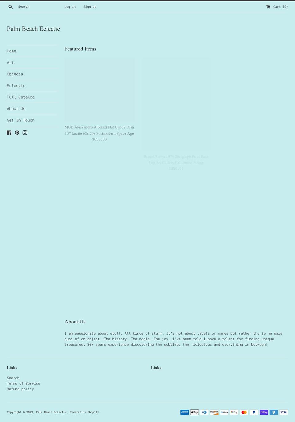 palmbeacheclectic.com shopify website screenshot