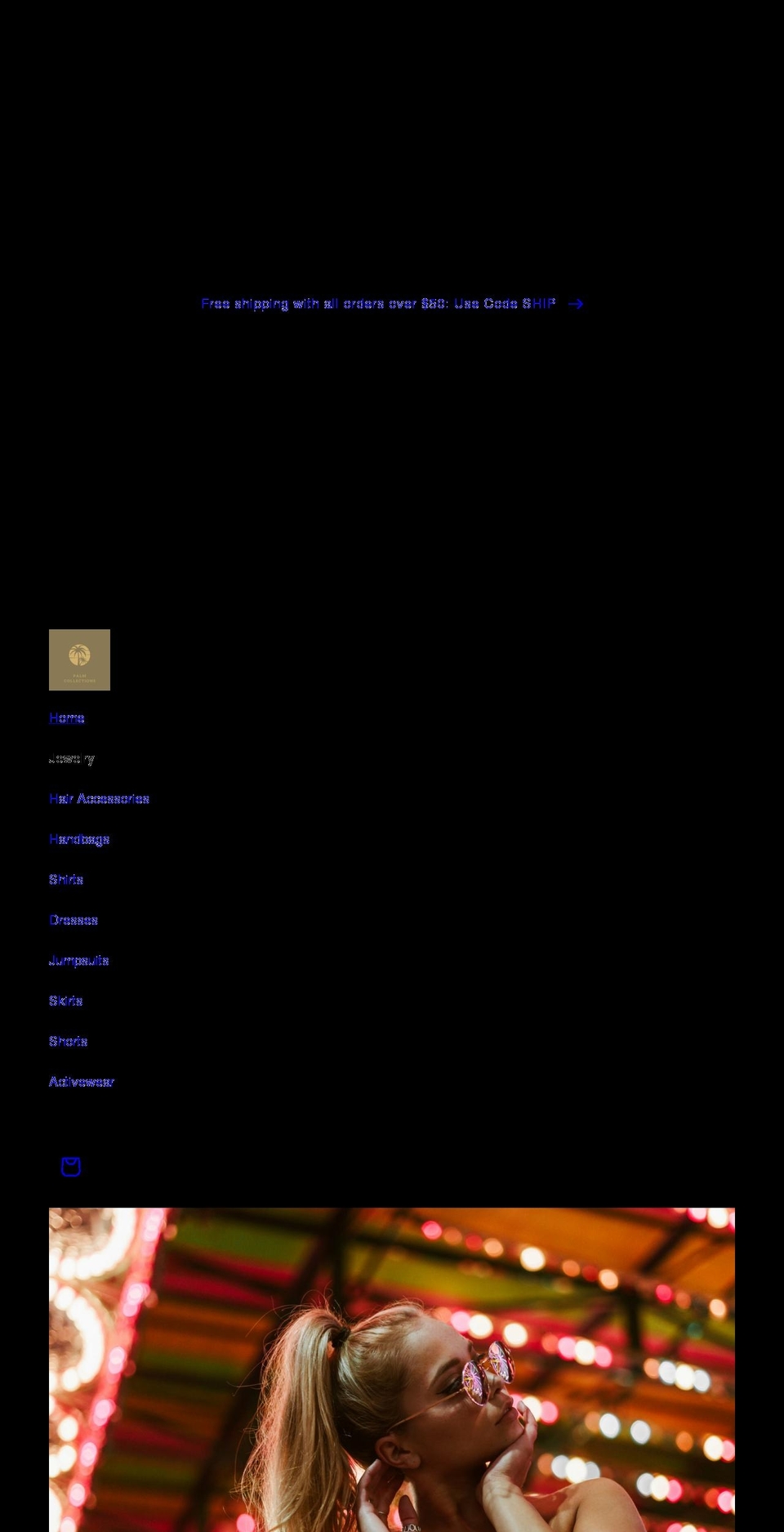 palmcollections.com shopify website screenshot