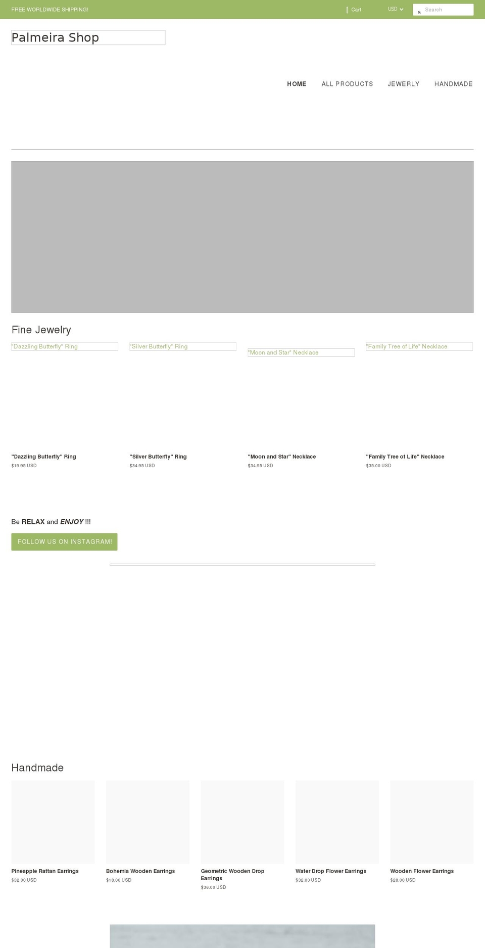 palmeirashop.com shopify website screenshot