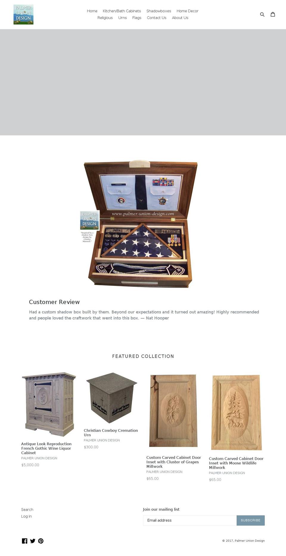 palmer-union-design.com shopify website screenshot