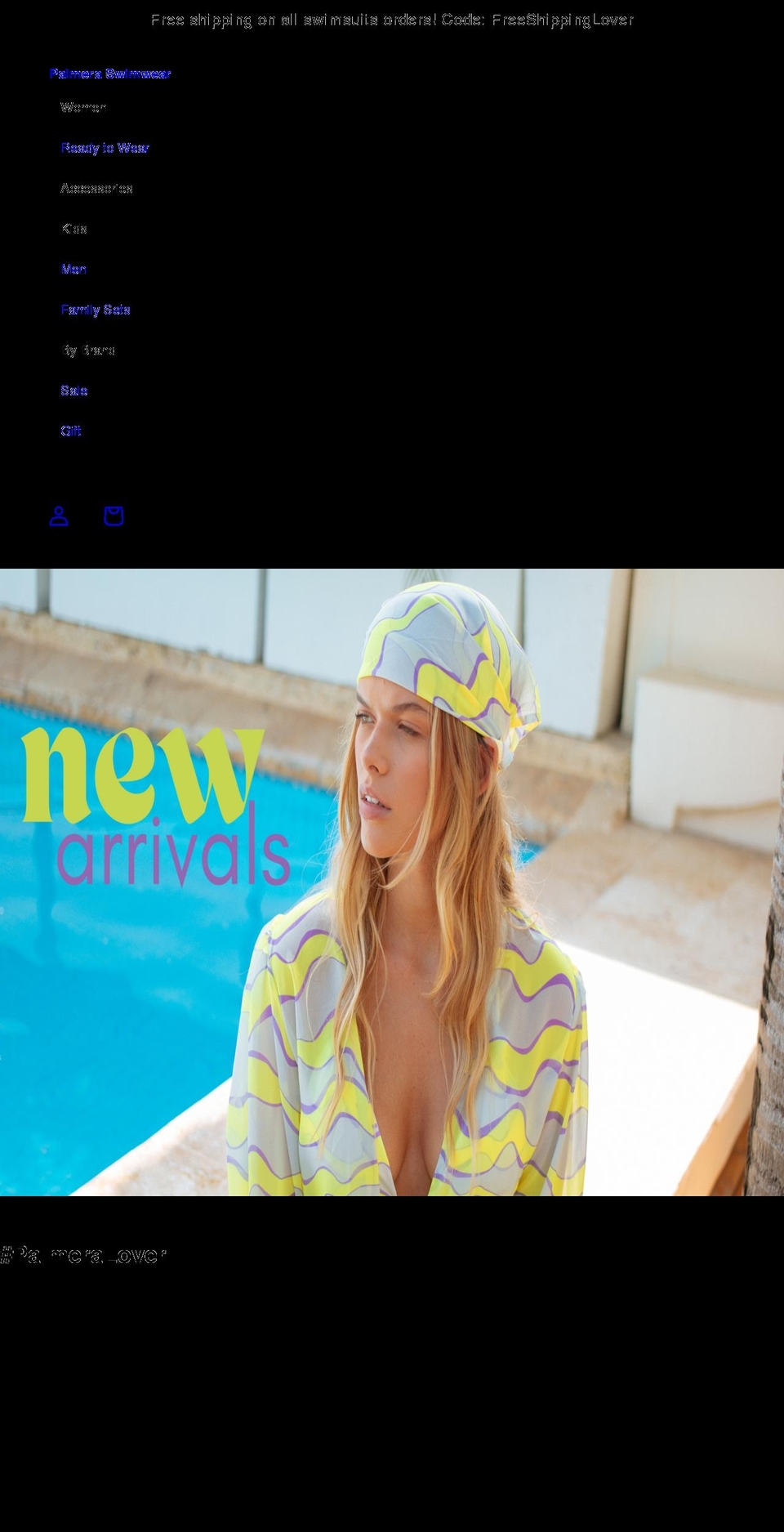 palmera-swimwear.com — Shopify storefront screenshot