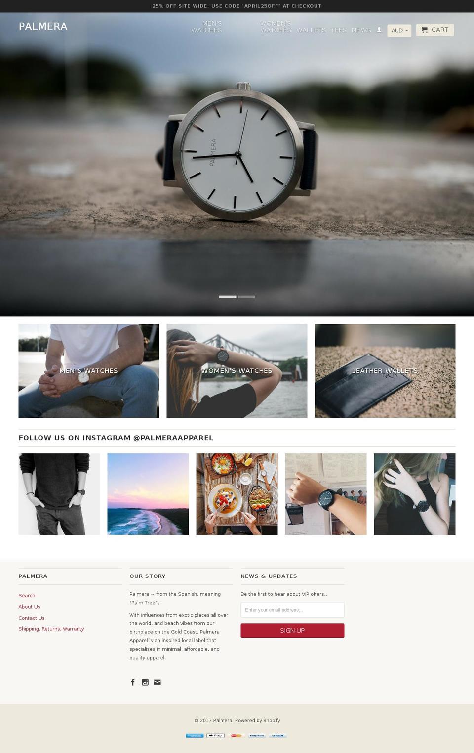 palmeraapparel.com shopify website screenshot