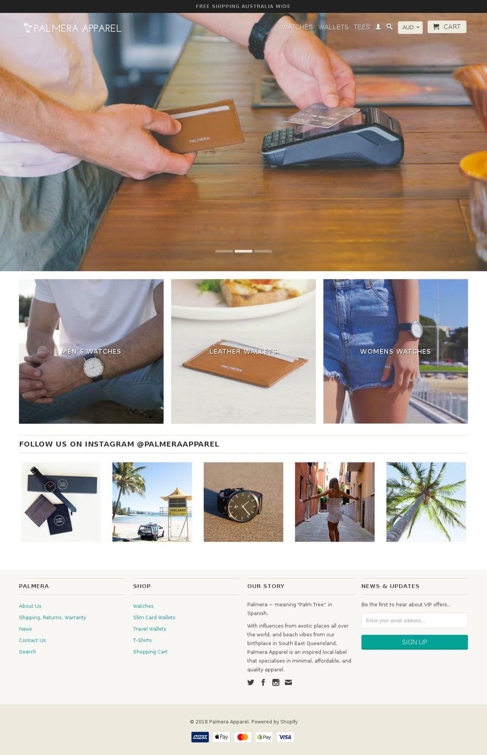 palmeraclothing.com — Shopify storefront screenshot