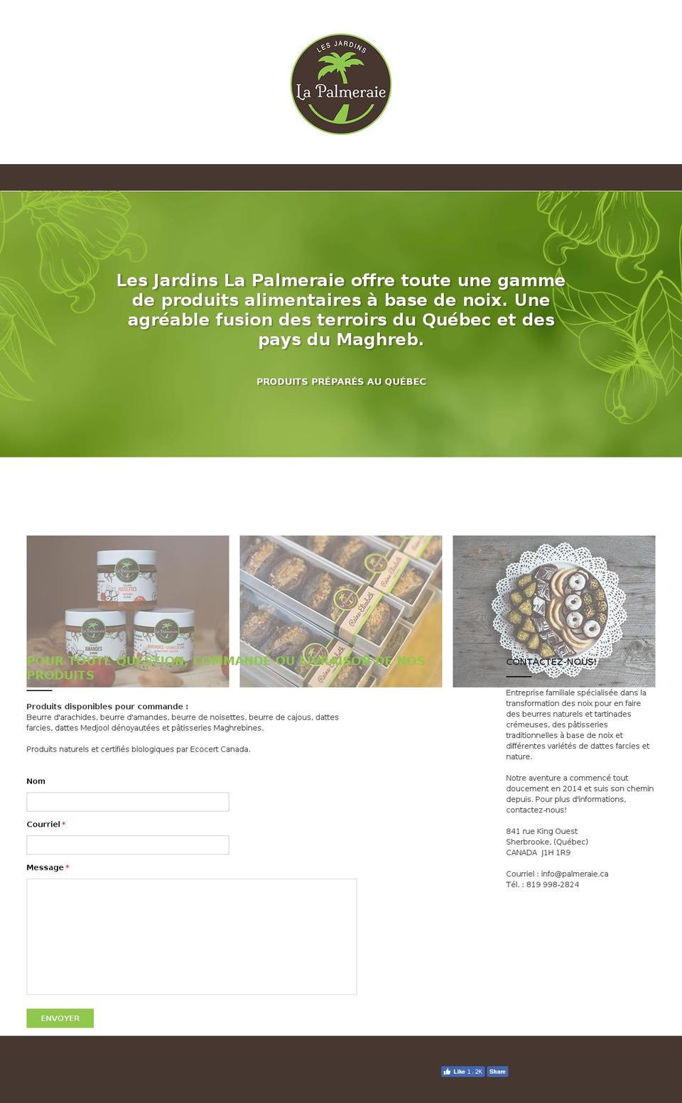 palmeraie.ca shopify website screenshot