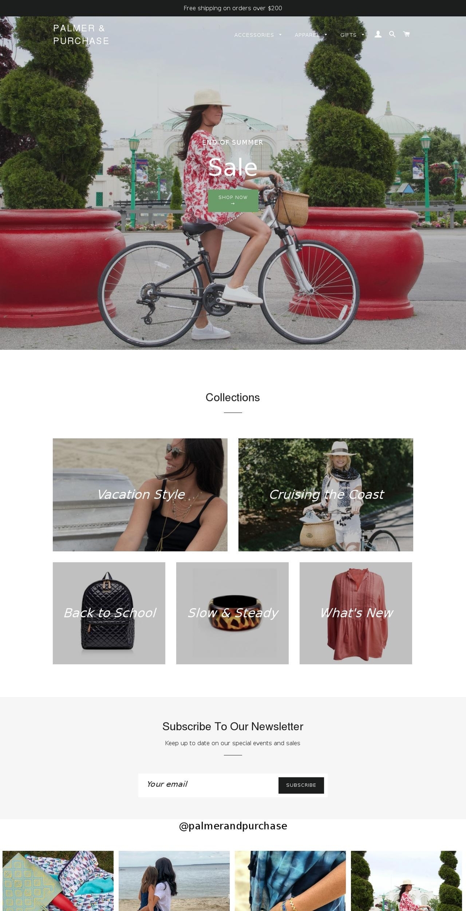 palmerandpurchase.com shopify website screenshot