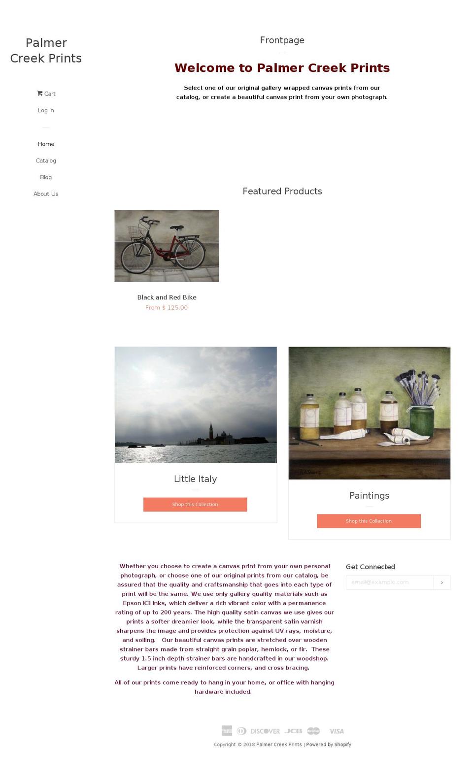 palmercreekprints.com — Shopify storefront screenshot