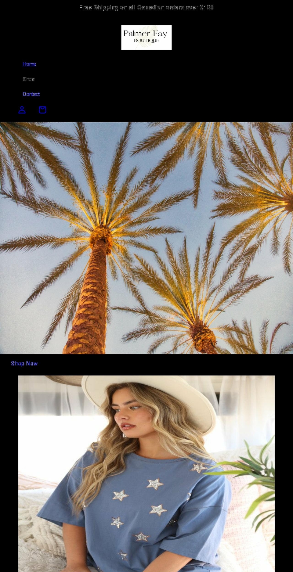 palmerfay.com shopify website screenshot