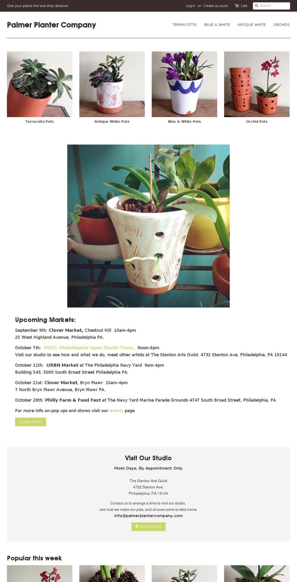 palmerplantercompany.com — Shopify store on .com