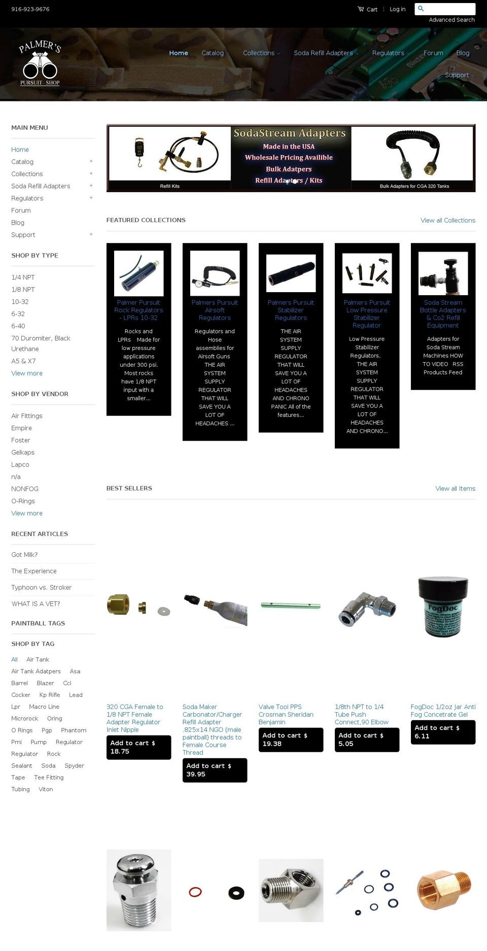 palmerpneumatics.com — Shopify storefront screenshot