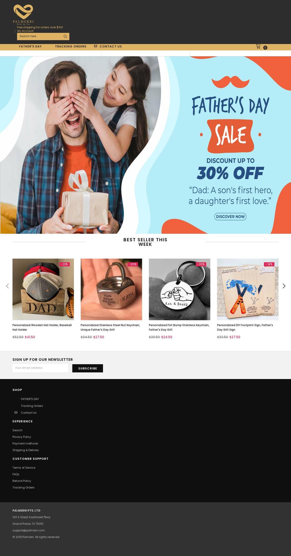 palmerri.com shopify website screenshot