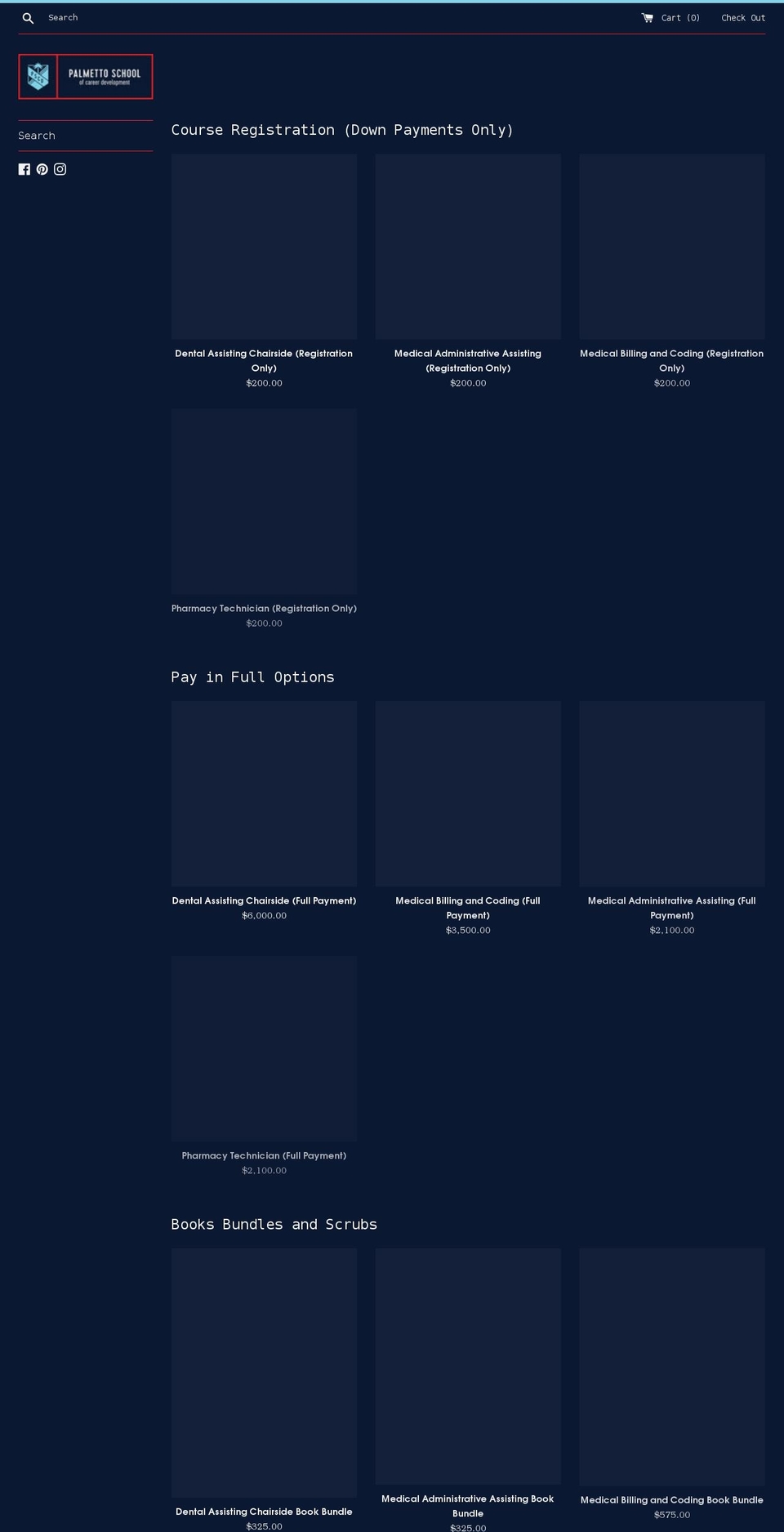 palmetto-school-of-career-development.myshopify.com shopify website screenshot