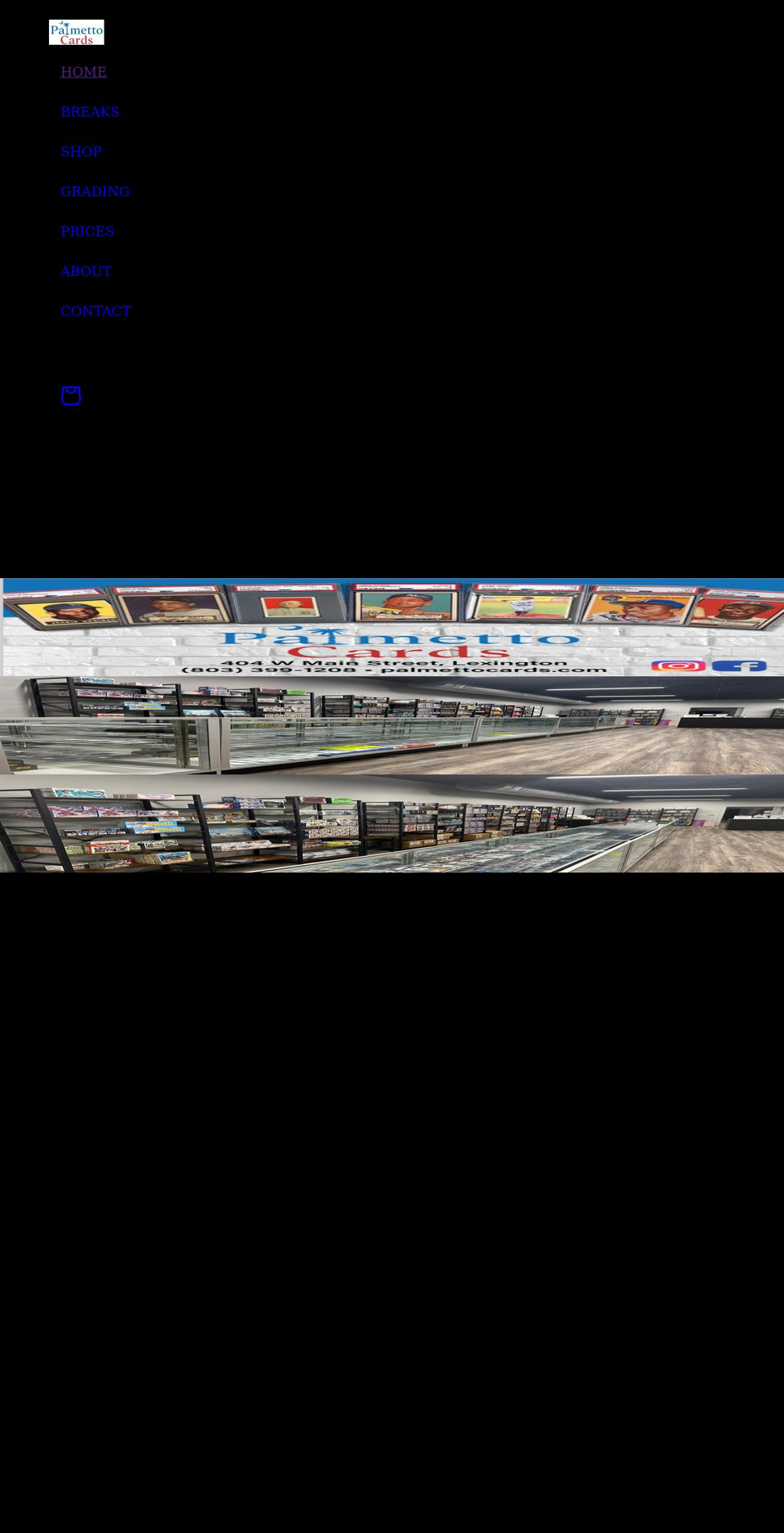 palmettocards.com shopify website screenshot