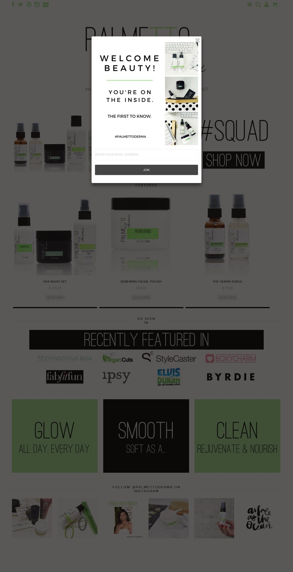 palmettonatural.com shopify website screenshot