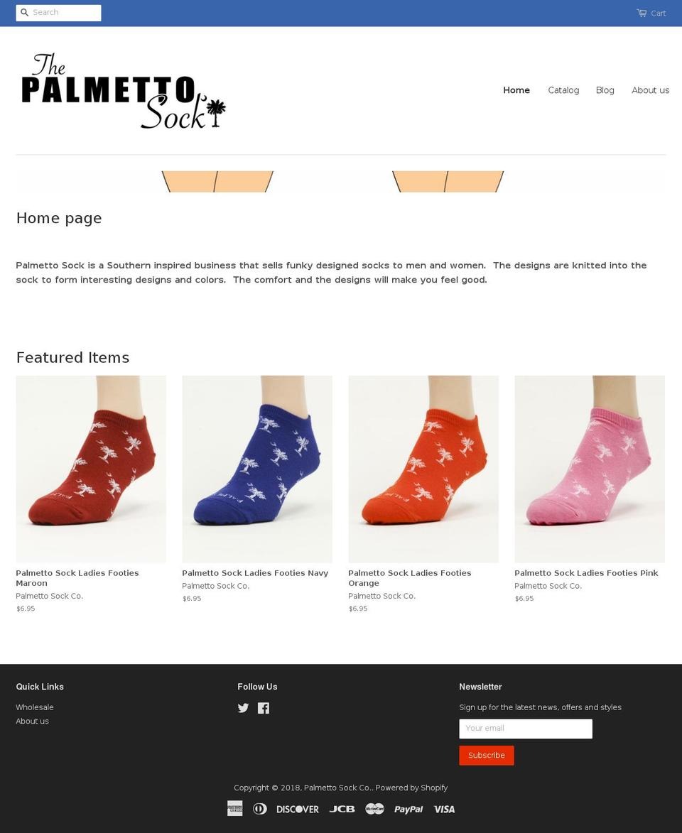palmettosock.com — Shopify storefront screenshot