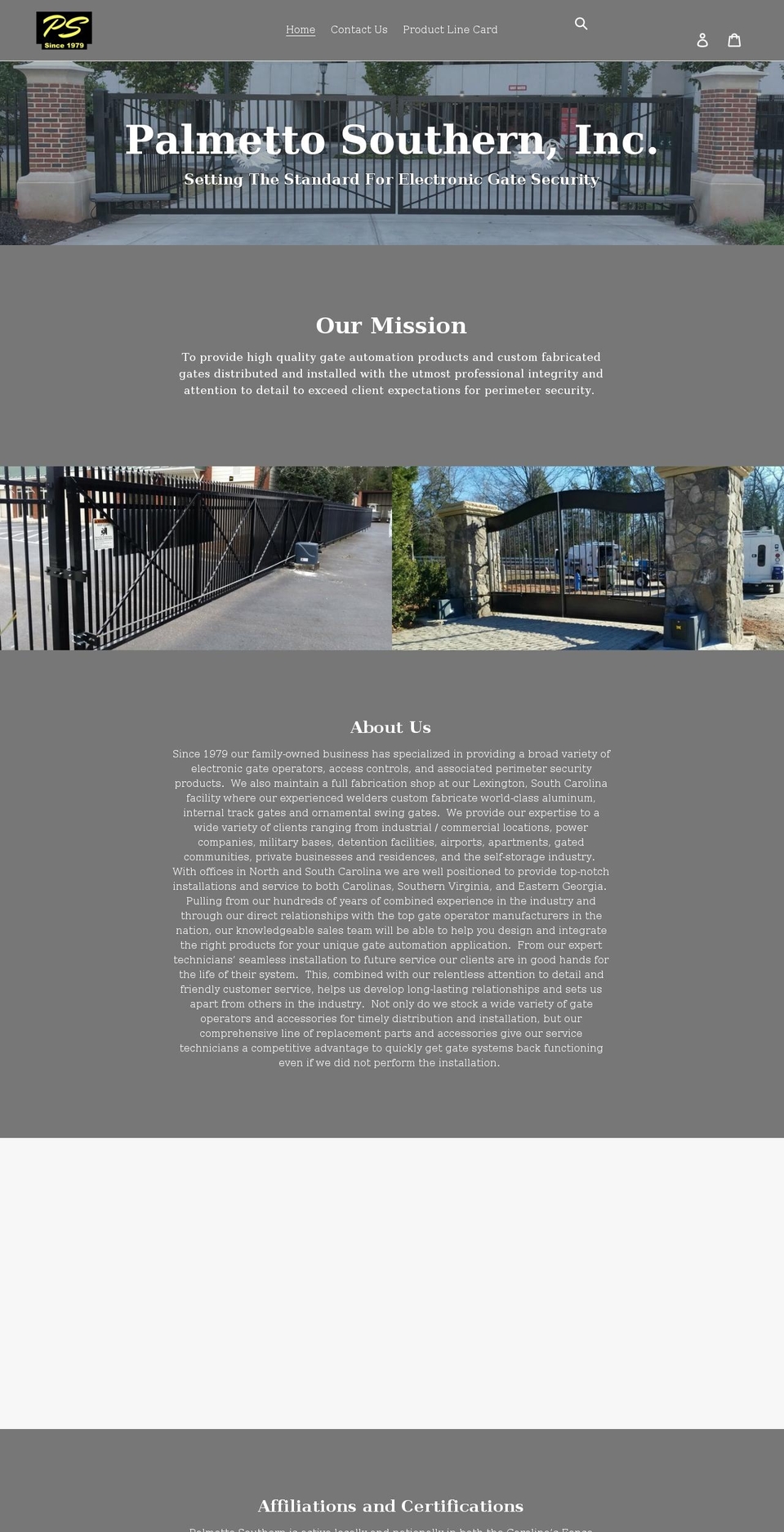 palmettosouthern.com shopify website screenshot