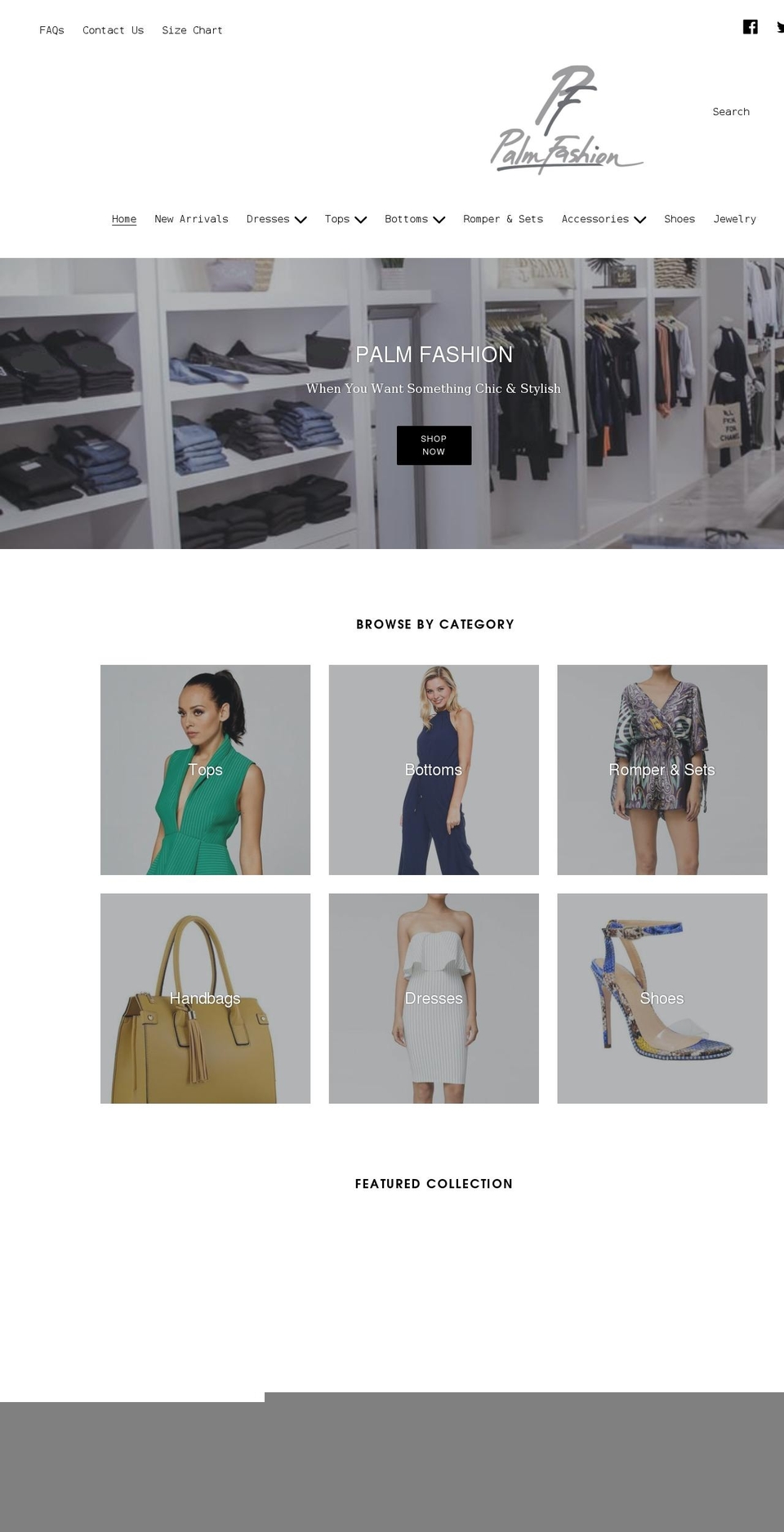 palmfashionusa.com shopify website screenshot