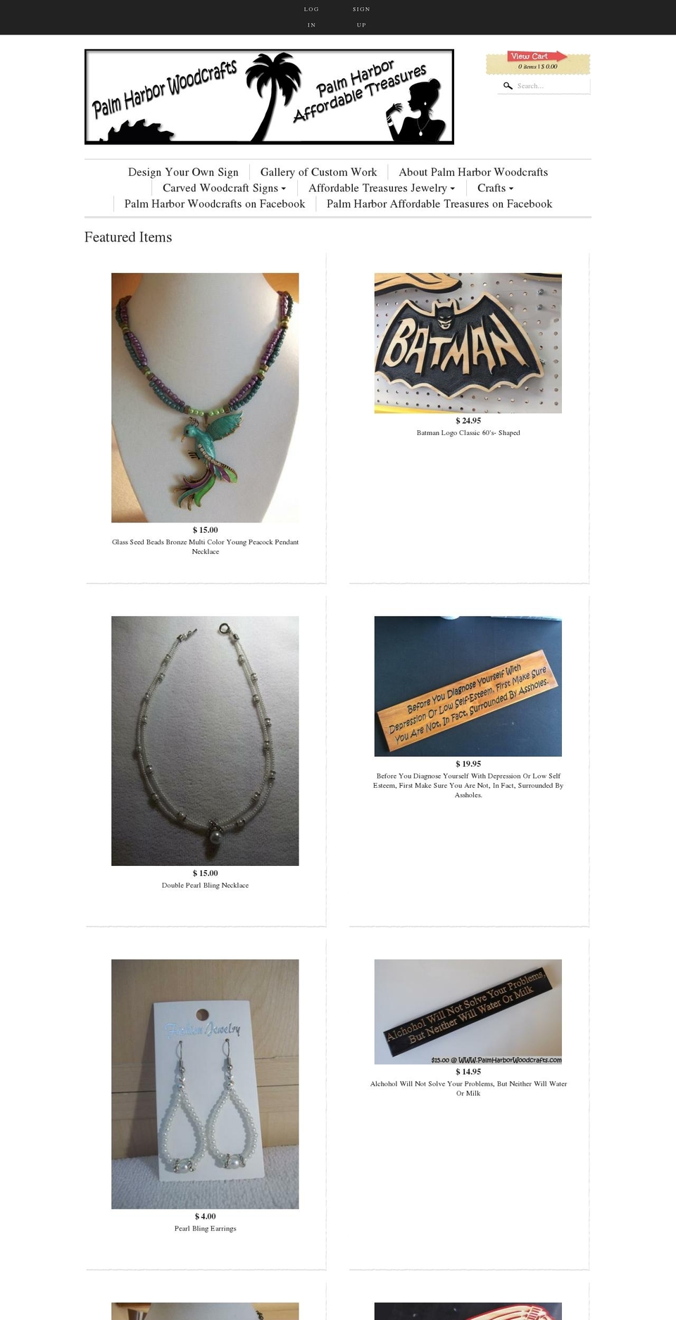 palmharborwoodcrafts.com shopify website screenshot
