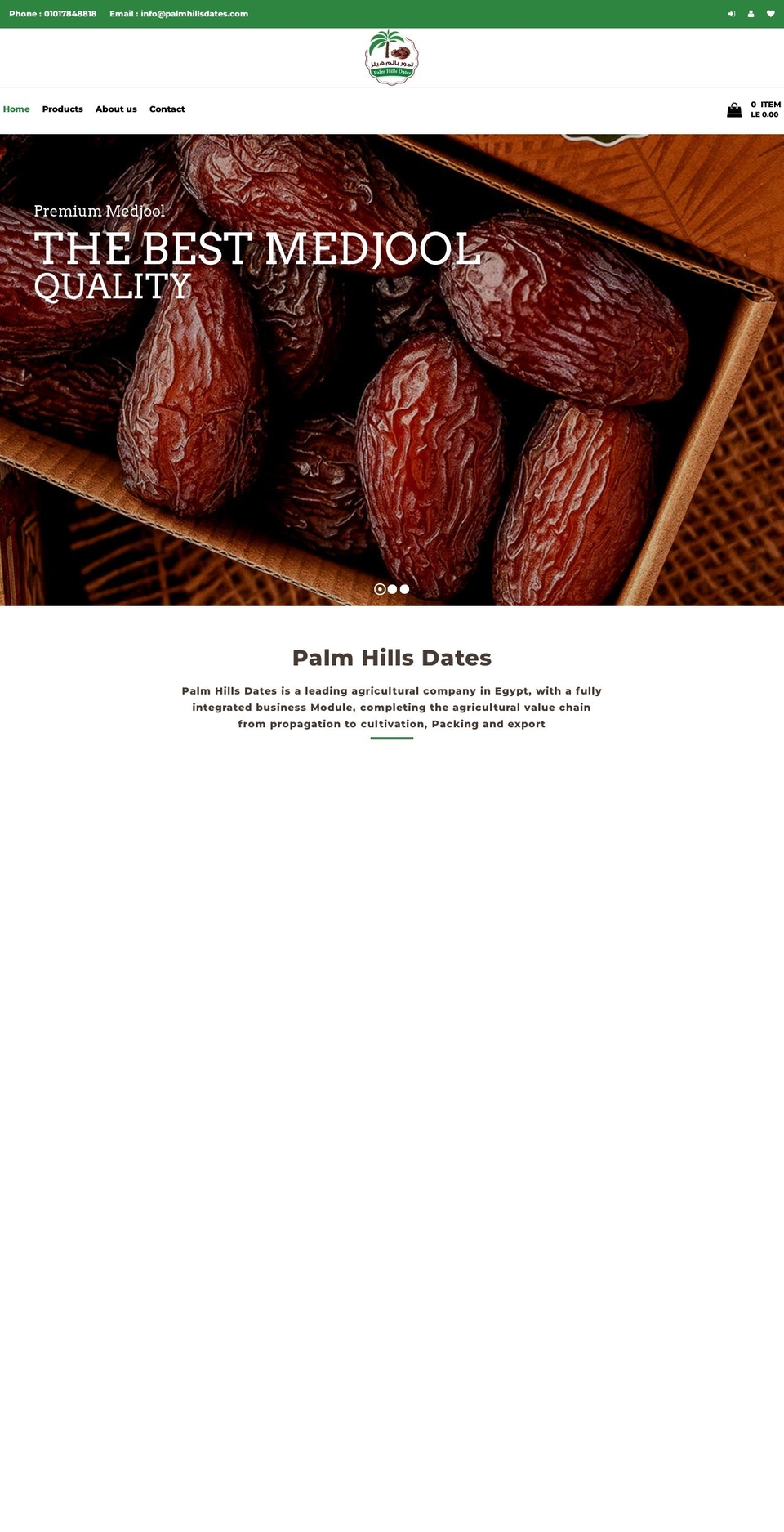 Home v Shopify theme site example palmhillsdates.com