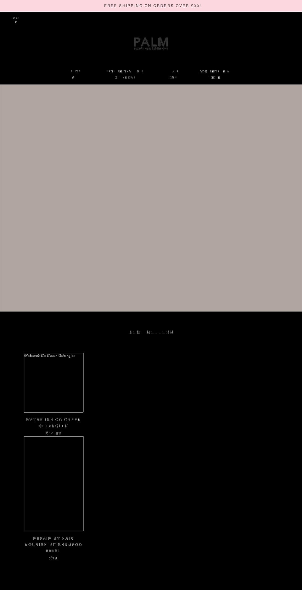 palmluxuryhair.com shopify website screenshot