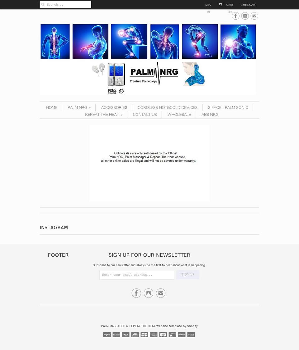 palmnrg.com shopify website screenshot