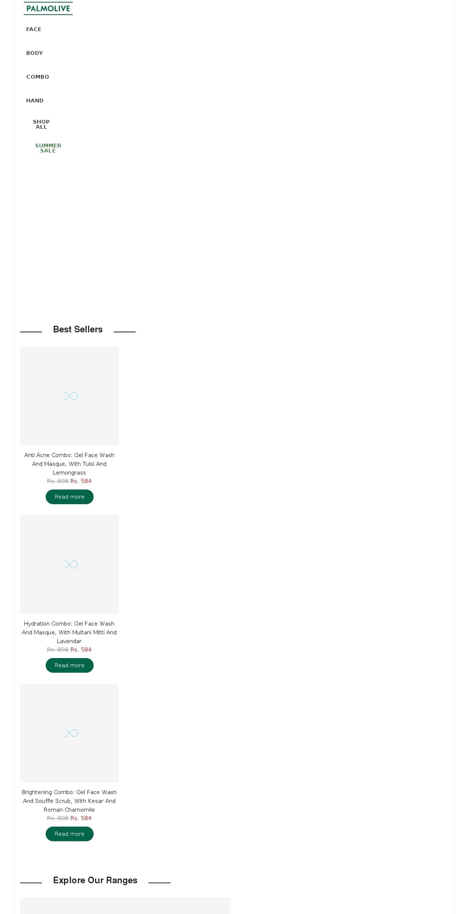 palmolive.co.in shopify website screenshot