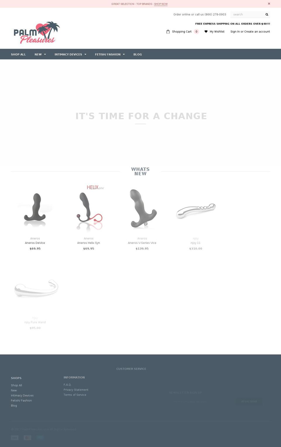 palmpleasure.com — Shopify storefront screenshot