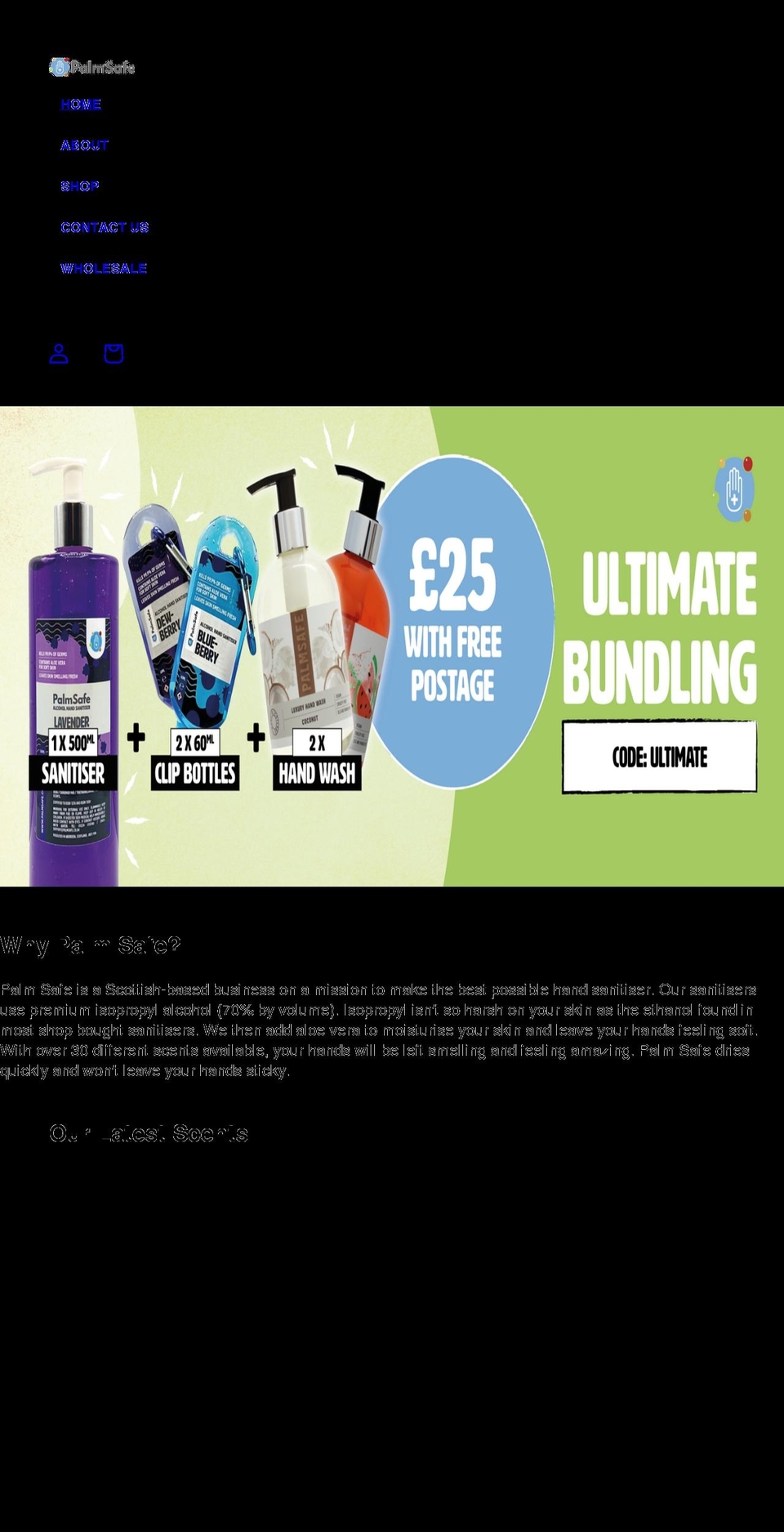 palmsafe.co.uk shopify website screenshot