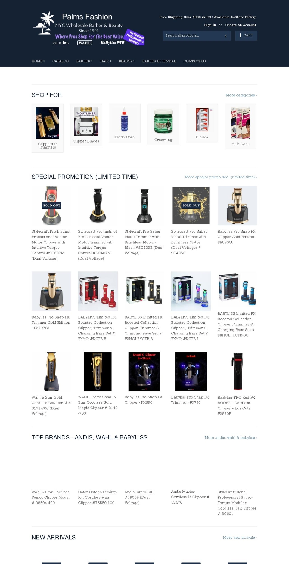 palmsfashioninc.com — Shopify storefront screenshot
