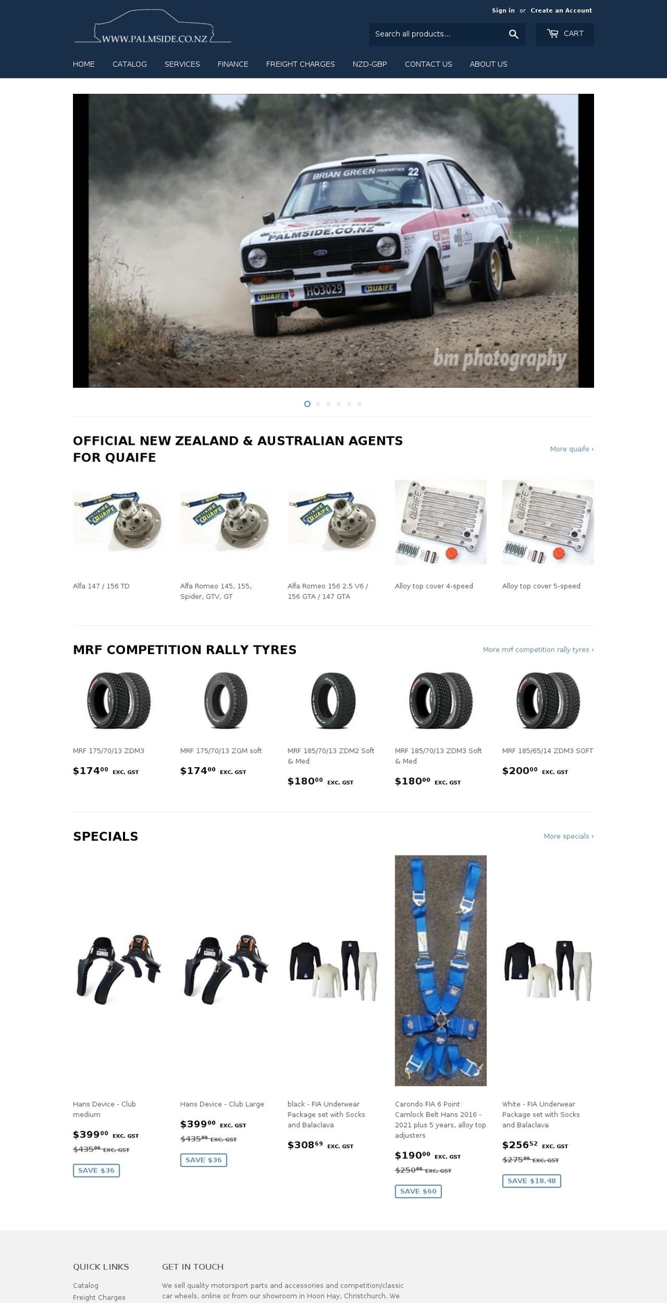 palmside.co.nz shopify website screenshot