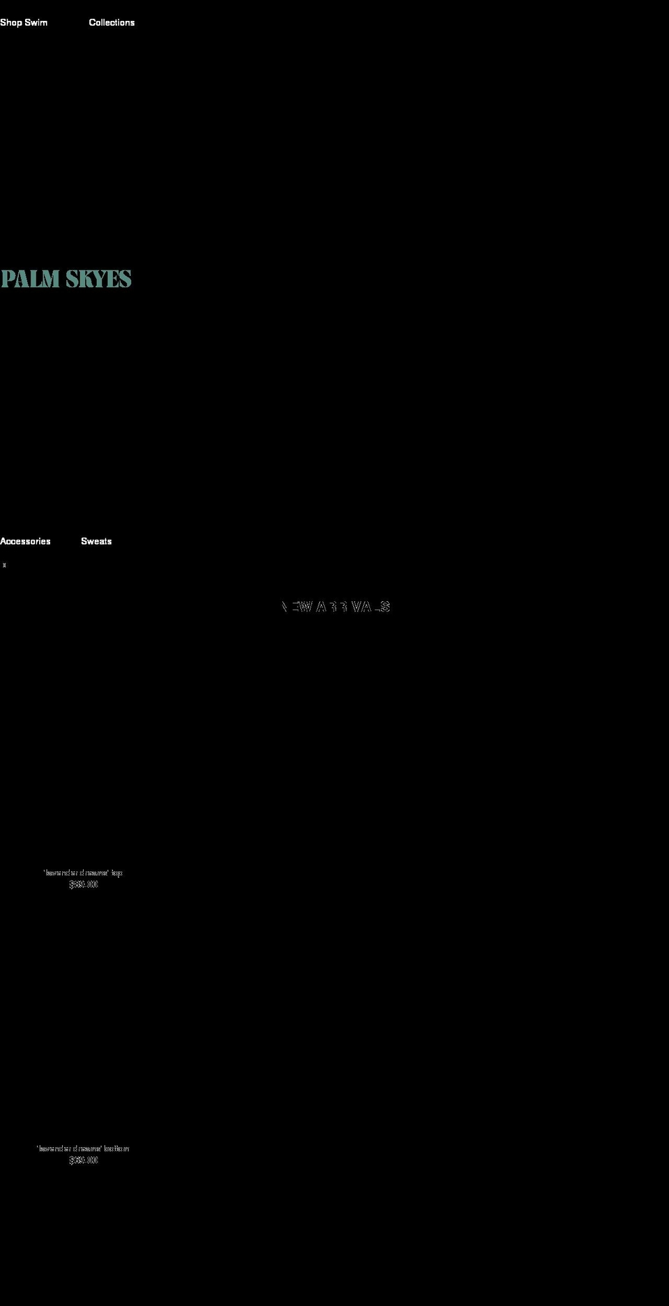 palmskyes.com shopify website screenshot