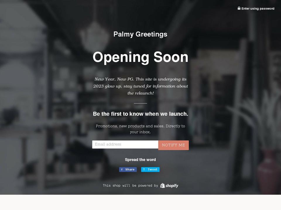 palmygreetings.com shopify website screenshot