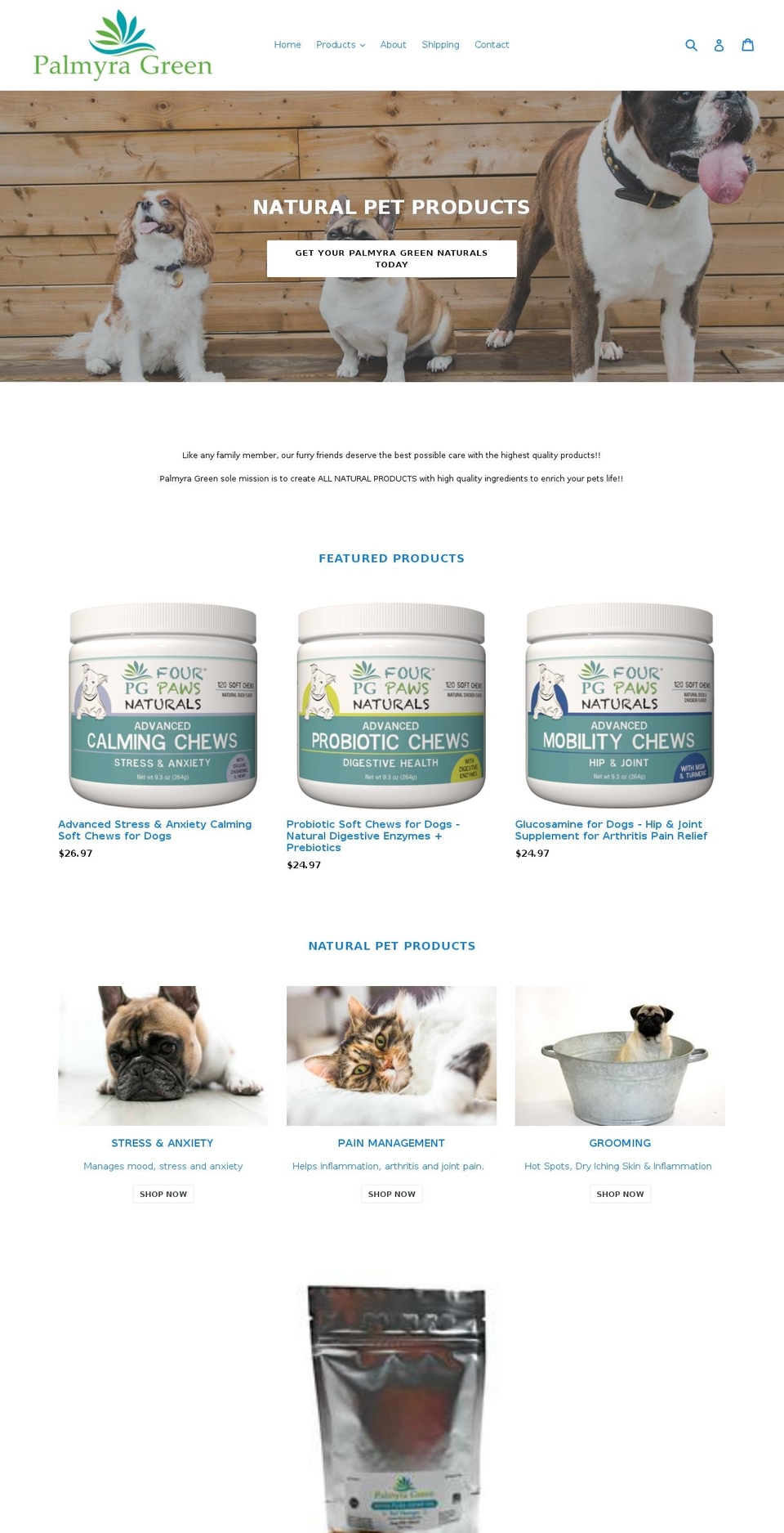 palmyragreen.com — Shopify storefront screenshot