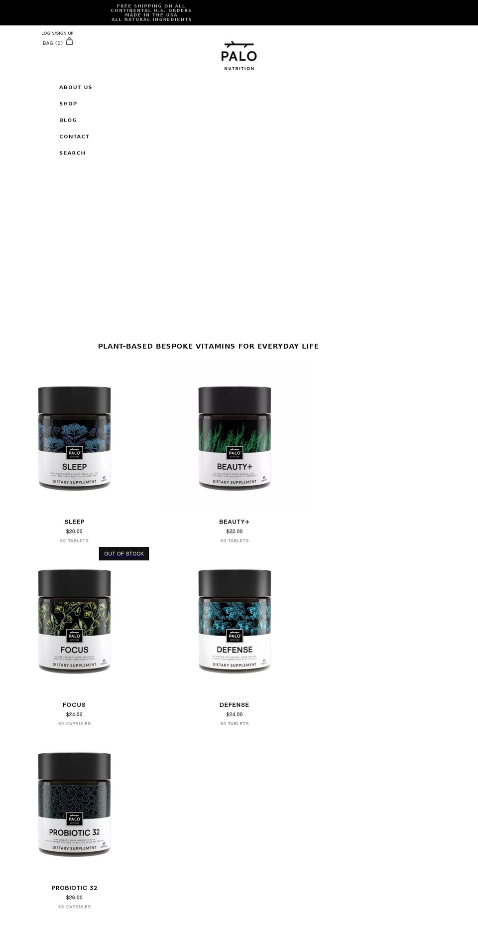 Palo Jan 25 Shopify theme site example palonutrition.com