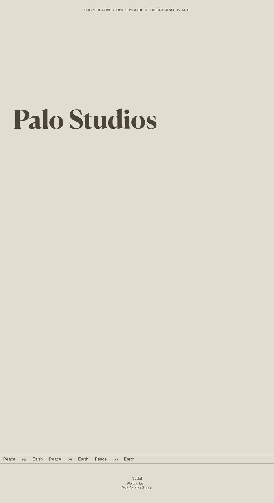 palostudios.com shopify website screenshot