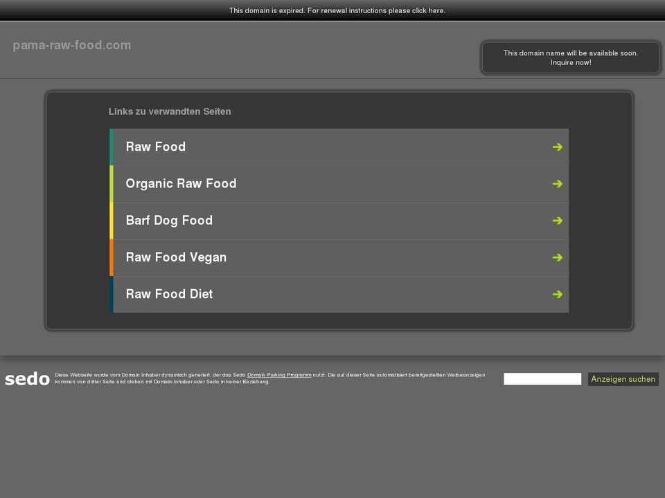 pama-raw-food.com shopify website screenshot