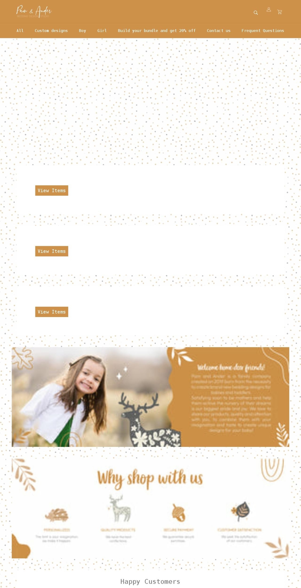 pamandander.com shopify website screenshot